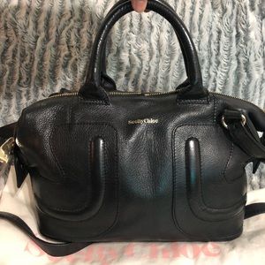 See by Chloe Kay black leather crossbody bag